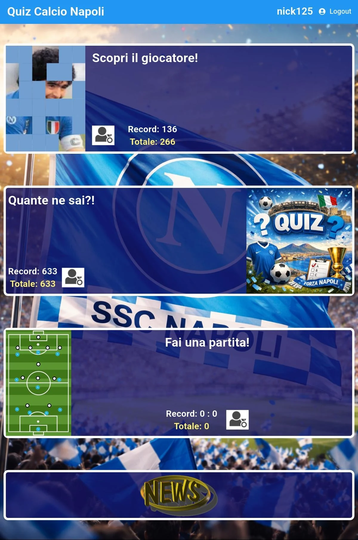 Quiz Calcio Napoli screenshot